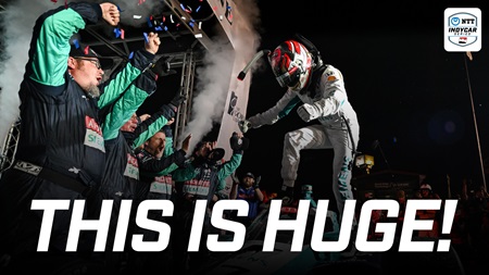 thumbnail for Kyle Kirkwood Celebrates First Oval Win