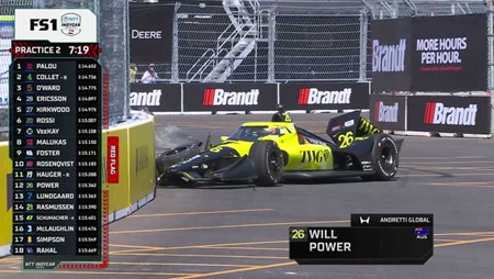 thumbnail for Will Power Crashes During Practice 2 at Markham